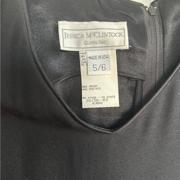 Vintage women’s Jessica McClintock Gunne Sax black gown with slits & wrap 5/6 - Picture 2 of 9